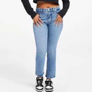 Good American Good Straight Leg Jeans Split Pockets Medium Wash Plus Size